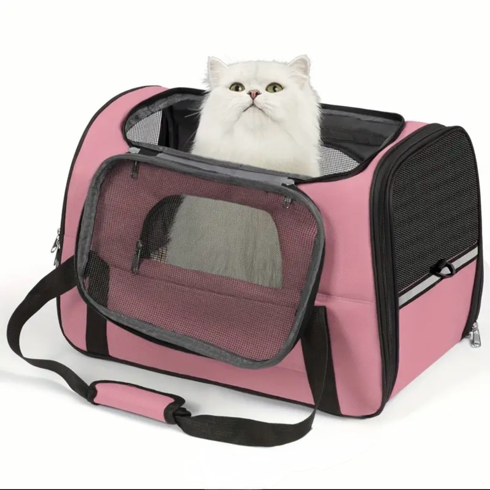 Portable foldable dog & cat carrier